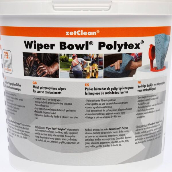 Wiper Bowl im Spendereimer 72 feuchte Reinigungstücher Putztücher Polytex 